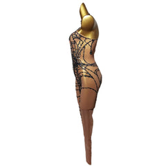 Sparkly Diamonds Stretchy Jumpsuit Women Performance Dance Costume Sleeveless Rompers Party Birthday Outfit Stage Wear
