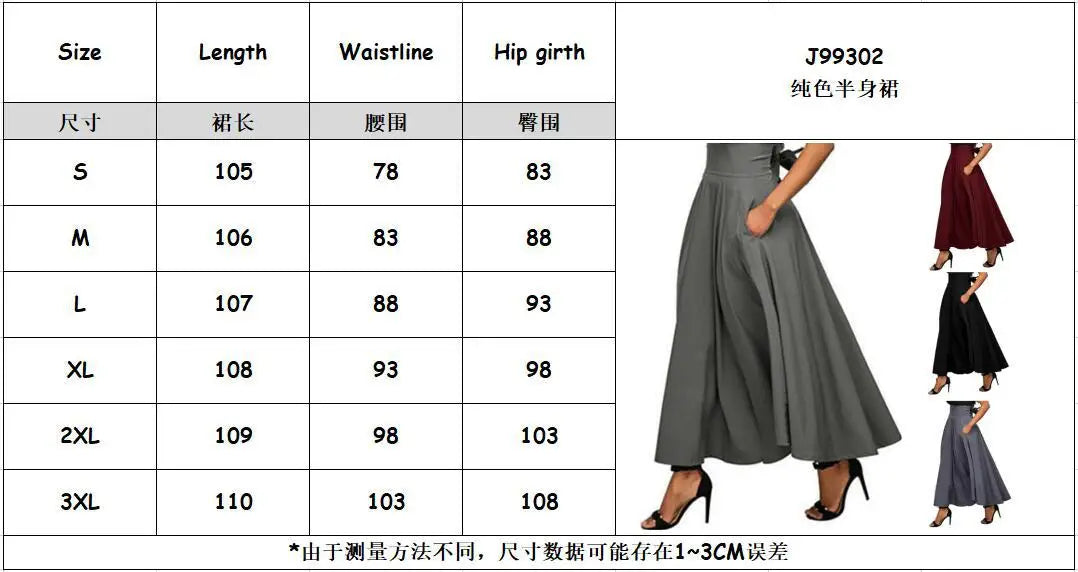 LIZAKOSHT  -  New Women's Midi Skirt with Solid Color Straps and Ankle Cinched Waist Long Skirt