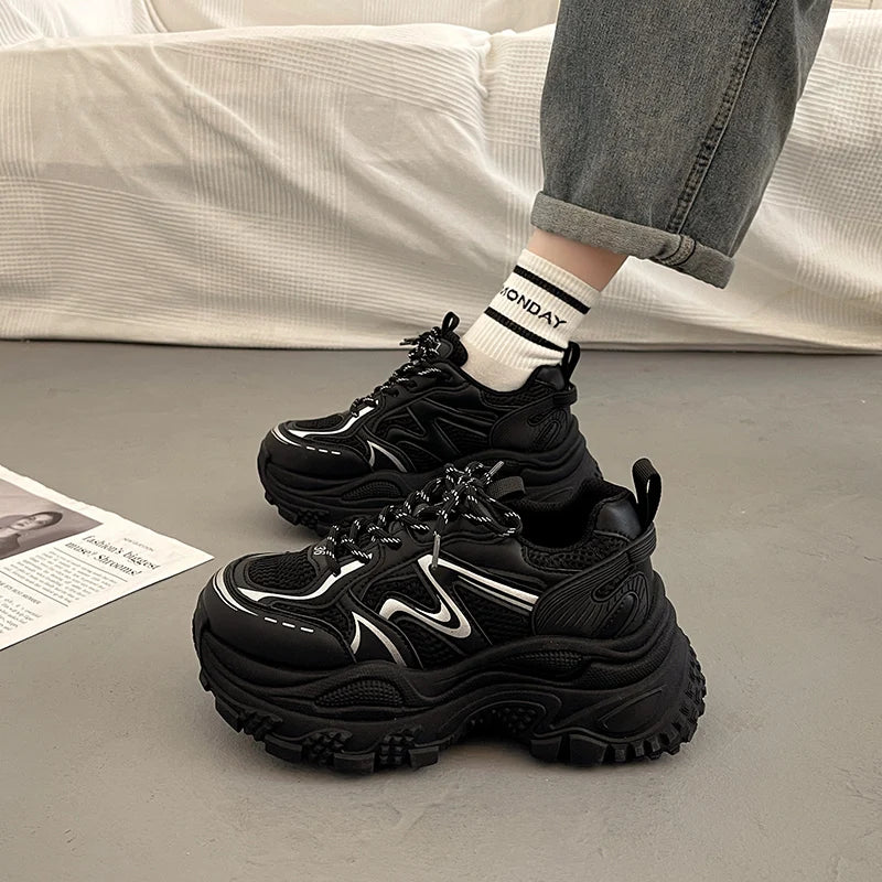 LIZAKOSHT  -  Womens Sneakers Shoes On Platform Tennis Female Roses Mesh Thick Sole Trainers Casual Summer Leisure Women's Sneakers Summe