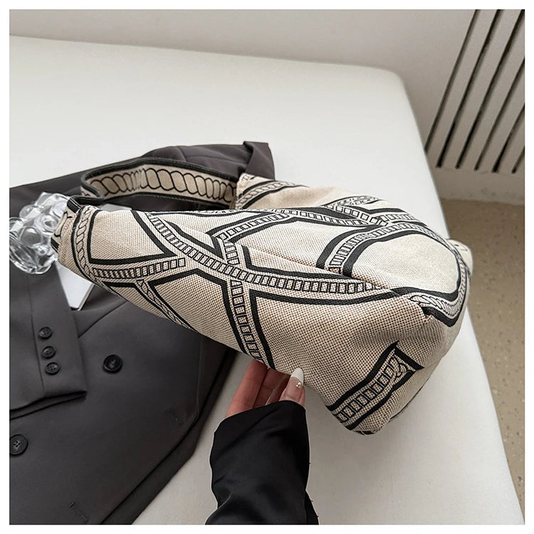 LIZAKOSHT  -  Retro Large Capaci Canvas Tote Bag Women's New Sle Lazy Faion Single oulder Bag Trendy Tot Bag Briti Sle Con...