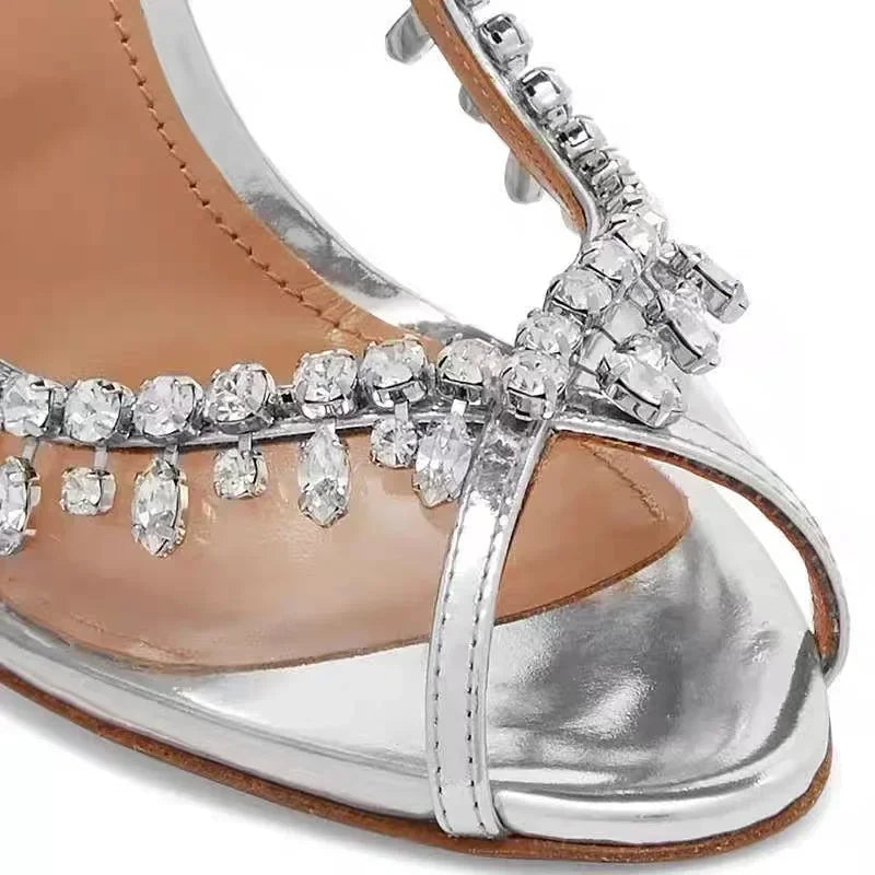 LIZAKOSHT  -  Shiny Crystal High Heels Sandals Women Summer PVC Transparent Fish Mouth Party Dress Shoes Fashion Luxury Designer Sandals Women
