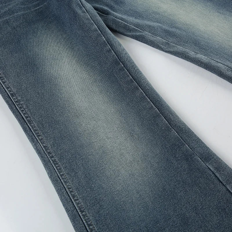 LIZAKOSHT  -  Personality street vintage low-rise jeans breasted slim trousers straight loose women's wide-leg pants