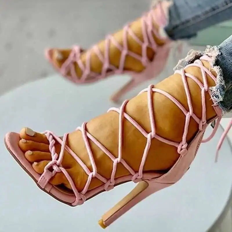 LIZAKOSHT  -  Cross Strap Open Toe Women's Sandals Pumps Shoes Women Sandals Sexy High Heels Shoes