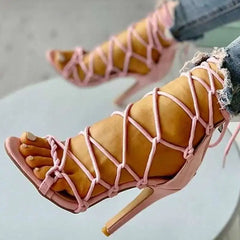 LIZAKOSHT  -  Cross Strap Open Toe Women's Sandals Pumps Shoes Women Sandals Sexy High Heels Shoes