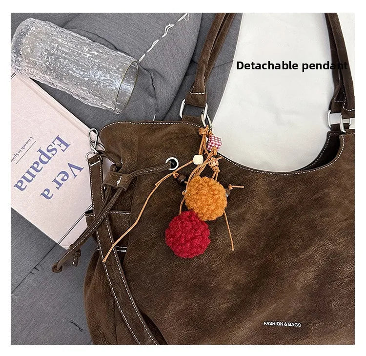 LIZAKOSHT  -  Simple Fashion Suede Crossbody Bag Women Large Capacity Shoulder Bag for Work Comfortable and Versatile Texture Commuting Bag
