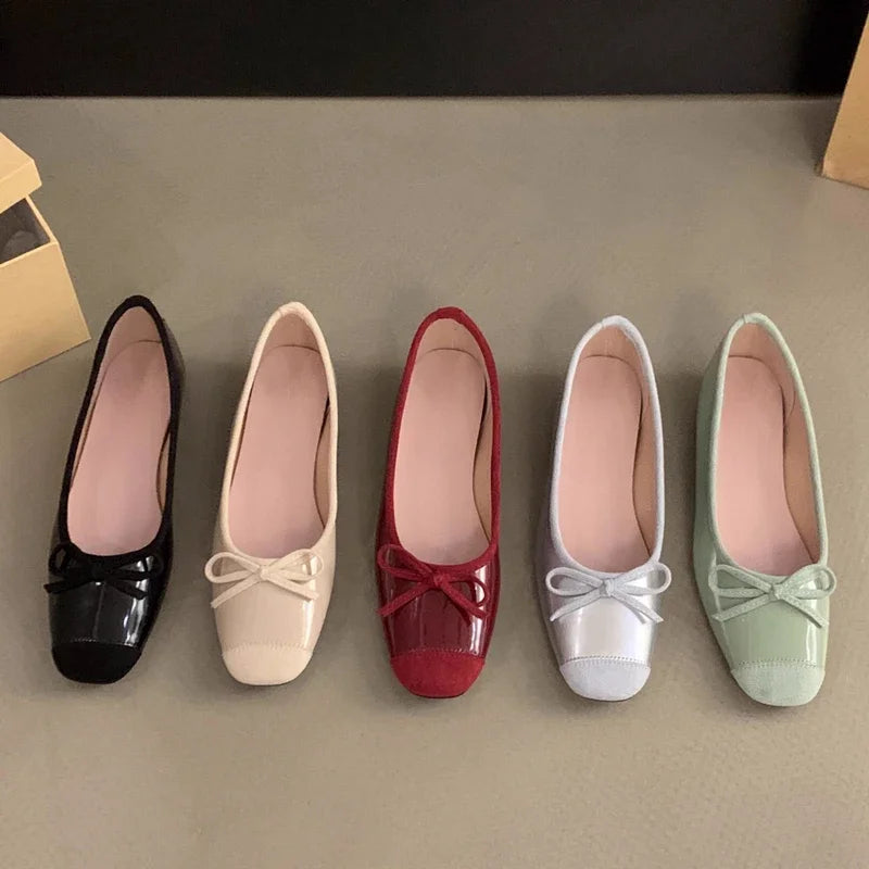 LIZAKOSHT  -  New Fashion Flat Mary Jane Shoes Women Bow Sweet Dress Shoe Comfort Casual Soft Sole Shallow Fashion Designer Brand Ballet Shoes