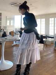 LIZAKOSHT  -  Y2k Aesthetic White Simple Pleated Skirts Women Vintage Summer Long Skirt Harajuku Streetwear Gothic Faldas Largas Mujer 2024