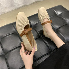 LIZAKOSHT  -  Shoes for Woman Green Office Women's Summer Footwear Gothic Mary Jane Square Heels with Medium Toe Moccasins Trend E 39 A L