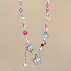 LIZAKOSHT  -  Bohemian Beaded Necklace Summer Resin Heart Star Necklace Hawaii Beach Necklace  Dropship