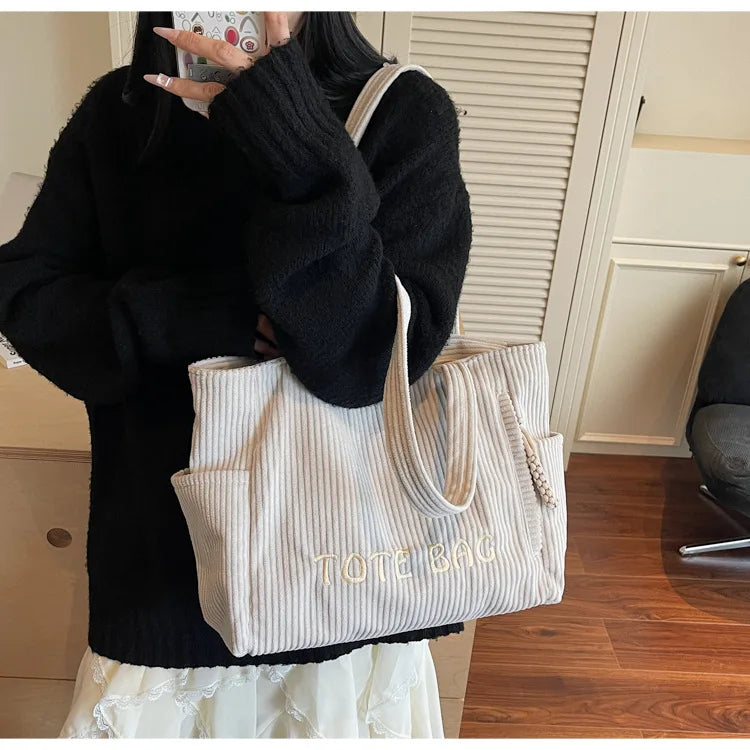 LIZAKOSHT  -  Versatile Large Capacity Top Handle Bag Stylish Plush Tote Bag High End Fashionable Shoulder Bag