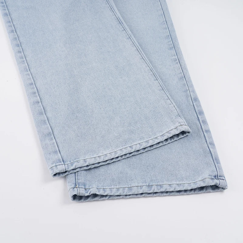 LIZAKOSHT  -  Streetwear Low Waisted Casual Straight-Leg Jeans Y2K Baggy Denim Pants Woman  Long Trousers Summer Clothing Harajuku