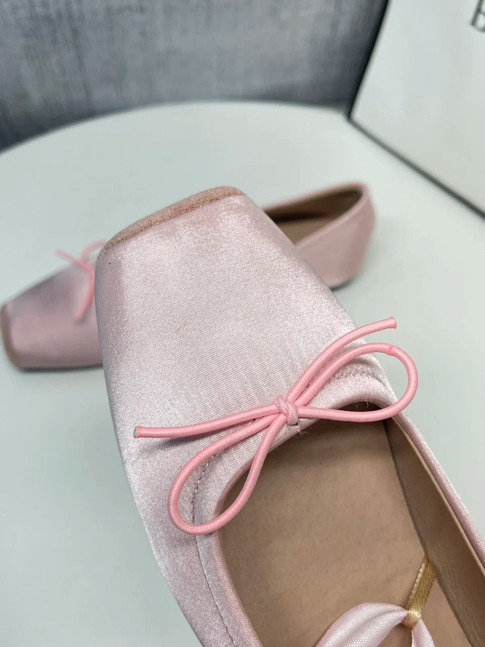 LIZAKOSHT  -  Ballet Flat Mary Jane oes Women's Faion Satin Bow Tie Single oes Spring Autumn Low Heel Synthetic Leather Interior Casual