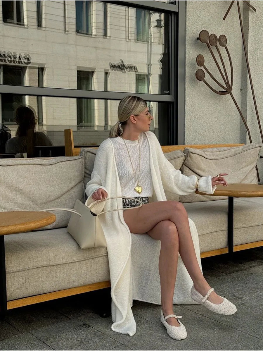 LIZAKOSHT  -  Knitted Cardigan Women Casual Simple Solid Color Loose Long Sleeve Thin Sweaters Outerwear Spring Fashion All-match Cardigans