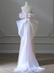 LIZAKOSHT  -  White Luxury Senior Evening Dresses Bow Strapless Beading Off The Shoulder Shiny Sequin Cockital Host Party Evening Prom Gown
