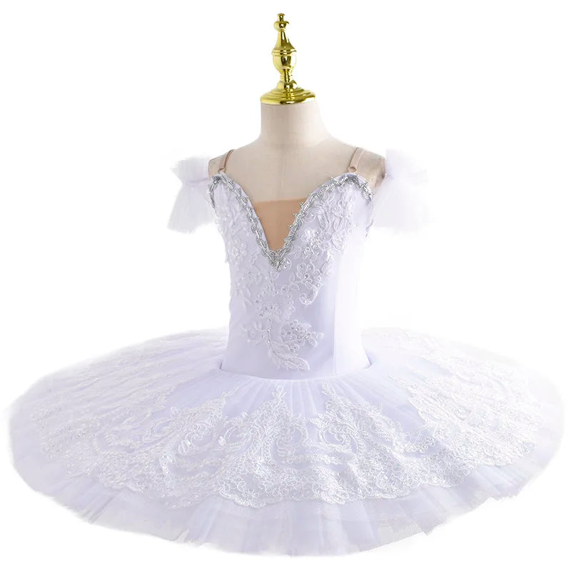 Children Professional Ballet Tutu For Kids Girls Red Swan Lake Ballet Dance Clothes Adult Pancake Ballerina Figure Skating Dress
