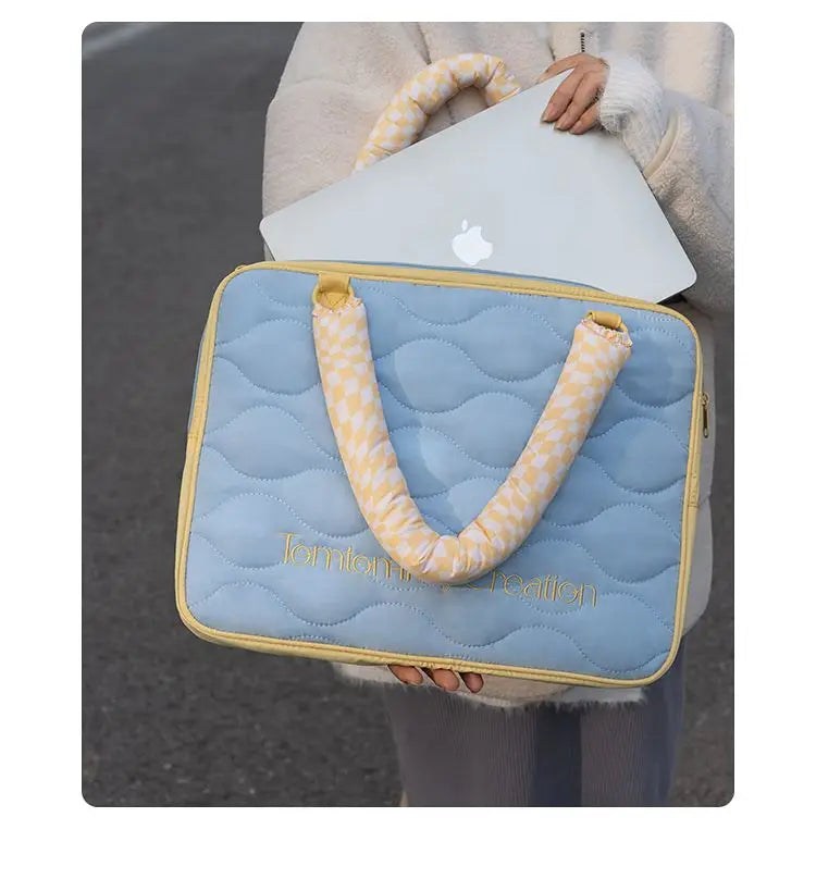 LIZAKOSHT  -  Ins Blue Cute Laptop Bag Handbag 13 14 15 15.6 16 Inch Macbook Air Case Pro 14 Case Laptops Sleeve Notebook Cover Matebook Cover