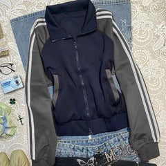 LIZAKOSHT  -  90s Sweatshirt Y2k Polo Baseball Jersey Goth Punk Vintage Harajuku Women Slim Coat Hot Girl Jacket Winter Grunge Emo Hoodie Chic