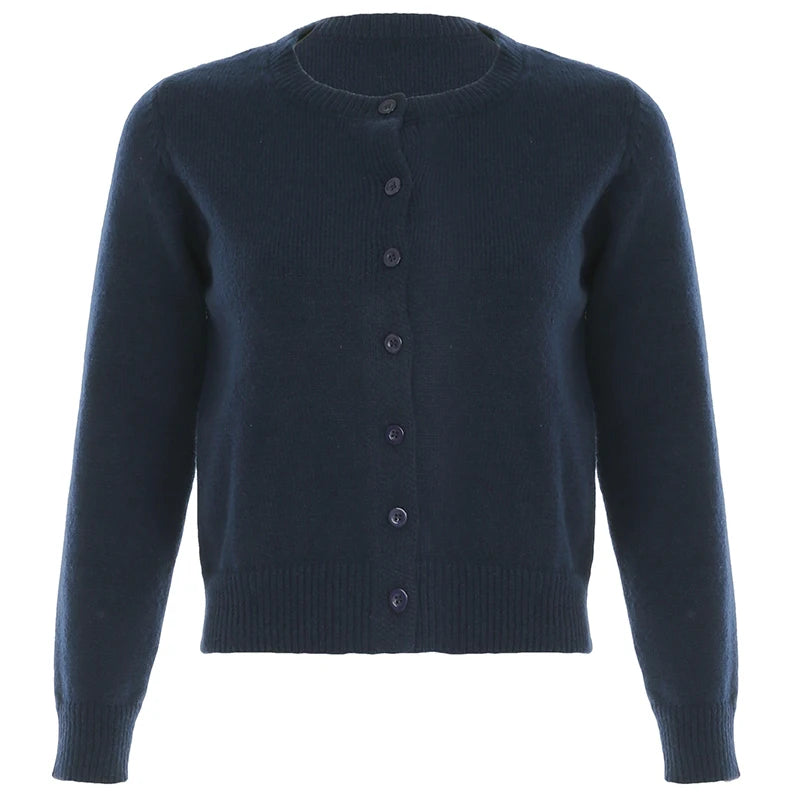 LIZAKOSHT  -  Sweater Cardigan Women Single Breasted Long Sleeve Elegant Vintage Jumper Solid Wool Knitted Autumn Winter Outwear Back