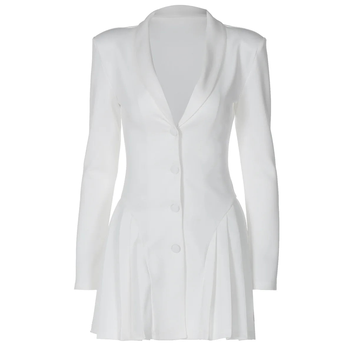 LIZAKOSHT  -  New Solid Color Sexy Deep V Suit Collar Cardigan, Imperial Style Short Ruffle Edge Dress for Women