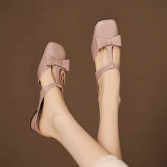 LIZAKOSHT  -  The New Summer Style of Square-toed Low-heeled Thick-heeled One-legged Flip-flops and Sandals for Women Wearing in Baotou