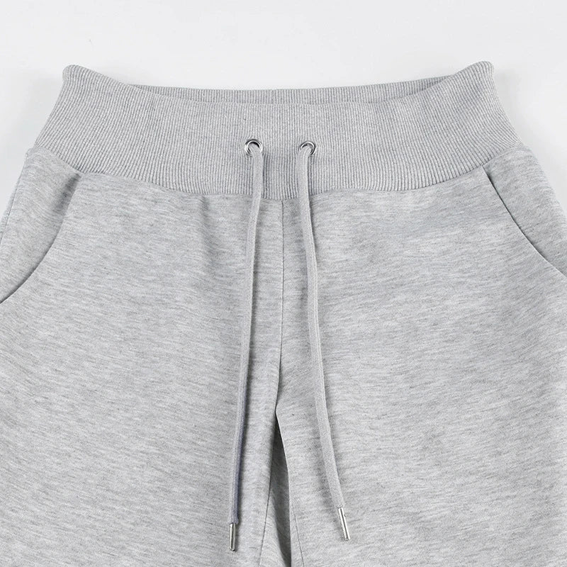 LIZAKOSHT  -  Casual Winter Autumn Women High Waist Drawstring Lace Up Pockets Sweatpants Slim Fit Sporty Fitness Leggings for Lady Clubwear