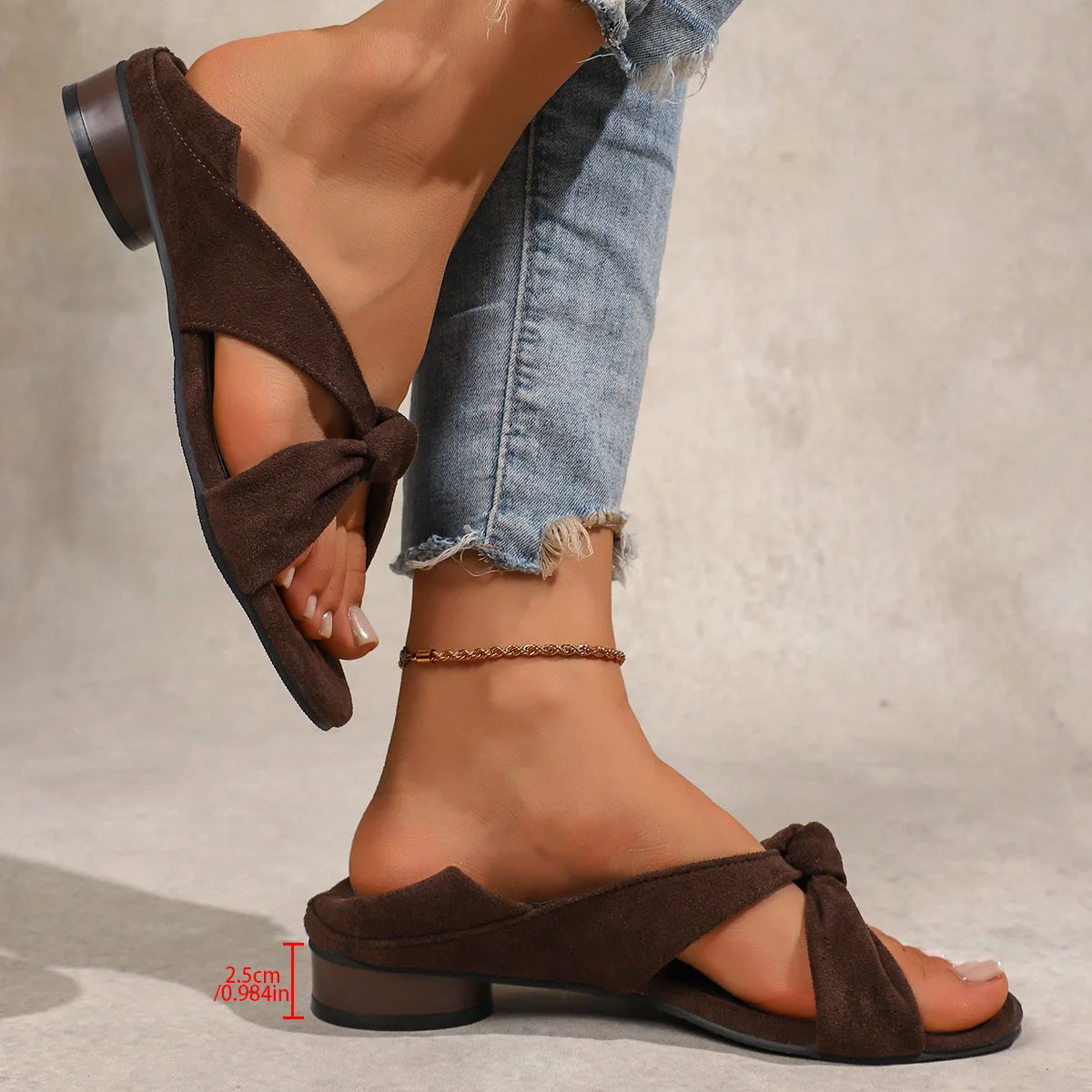LIZAKOSHT  -  Vintage Open Toe Round Toe Crossover with Wedge Heel Roman Sandals Simple Temperament Versatile Slip Sandals Women