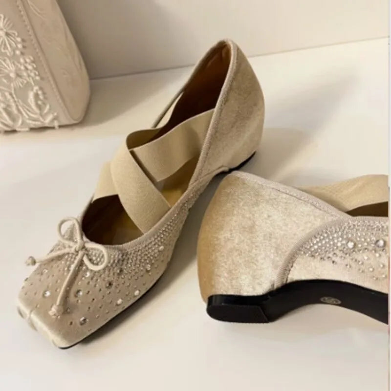 LIZAKOSHT  -  Hot Selling Women Flats Mary Janes Casual Rhinestone Fashion Female Shoes Ballet Flat Slides Ladies Outside Sandal Footwear