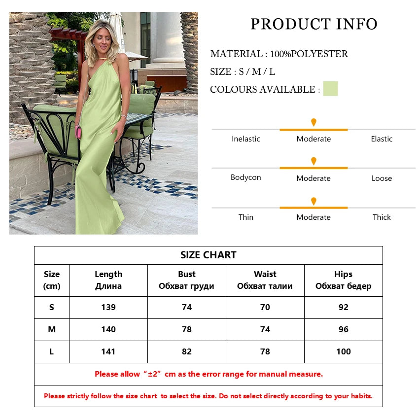 LIZAKOSHT  -  Casual Ladies Nightgowns Spaghetti Strap Pajamas Backless Sleepwear Lace Up Pajamas Ankle-Length Dress Female Nightie