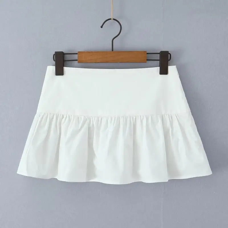 LIZAKOSHT  -  Spicy Girl Retro Design Two-Piece Set with Ba Strap Slimming Fibone Waist Tie Tube Top Tank Top with Lace Hem  Skirt