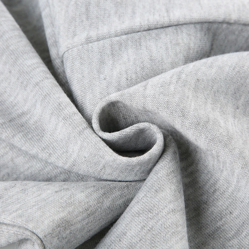 LIZAKOSHT  -  Simple Leisure Gray Elastic Drawstring Pockets Patchwork Straight Sweatpants New Comfort Fashion Street Sporty Bottoms