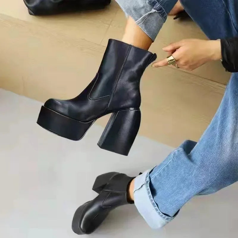 LIZAKOSHT  -  Plus Size 43 Brand New Ladies Platform Thigh High Boots Fashion Thick High Heels Over The Knee Boots Women Party Shoes Woman