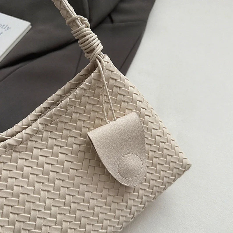 LIZAKOSHT  -  Women'S Woven Pattern Shoulder Bag Autumn And Winter Casual Wear Hand-Held Handle Bag Fashion Retro Armpit Bag With Coin Purse