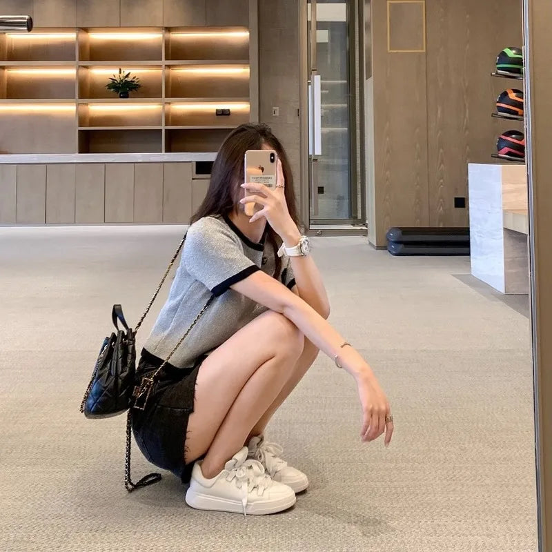 LIZAKOSHT  -   Women's White Platform Sneakers New Lace-up Casual Board Shoes,Comfortable Leather Trainers Korean Style Fashion Footwear