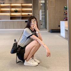 LIZAKOSHT  -   Women's White Platform Sneakers New Lace-up Casual Board Shoes,Comfortable Leather Trainers Korean Style Fashion Footwear