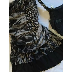LIZAKOSHT  -  Hot Girl Tube Dresses Goth Leopard Print Slim Sexy Vintage Punk Y2k 90s Backless Mini Skirt Streetwear Aesthetic Harajuku Grunge