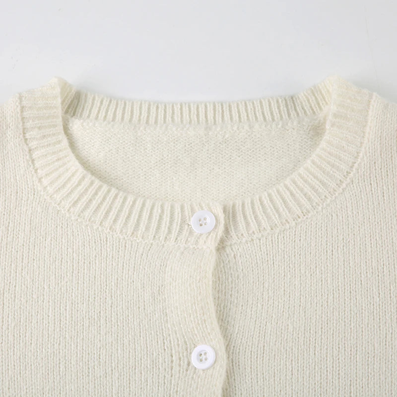 LIZAKOSHT  -  Sweater Cardigan Women Single Breasted Long Sleeve Elegant Vintage Jumper Solid Wool Knitted Autumn Winter Outwear Back