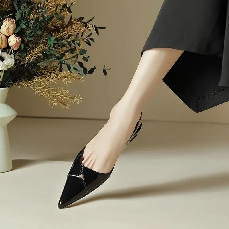 LIZAKOSHT  -  Sexy Pointed Toe Women Sandals Dress Heels Shoes Slingback Luxury Chunky Slippers Summer Flip Flops Pumps New Mujer Slides