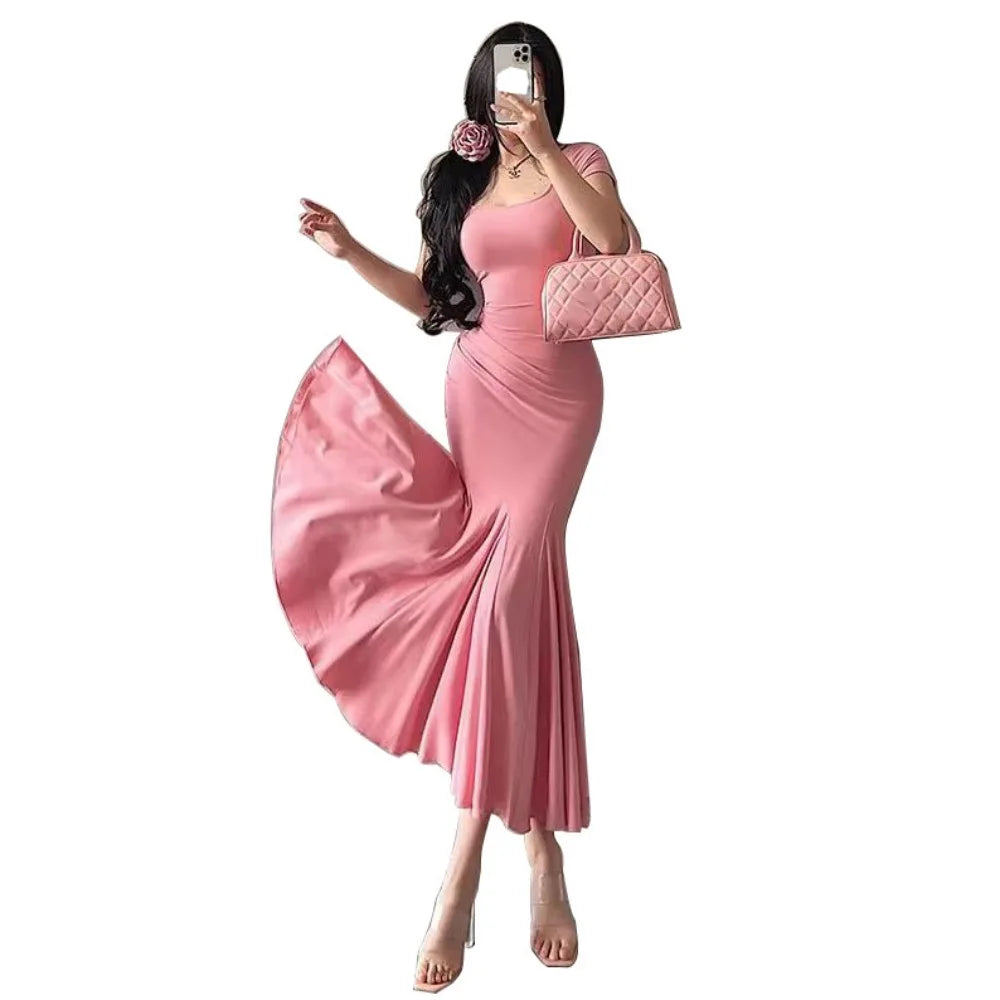 LIZAKOSHT  -  Pink Red Purple Black Party Long Dresses 2024 Fashion for Women Dress Wedding Guest Trending Clothing