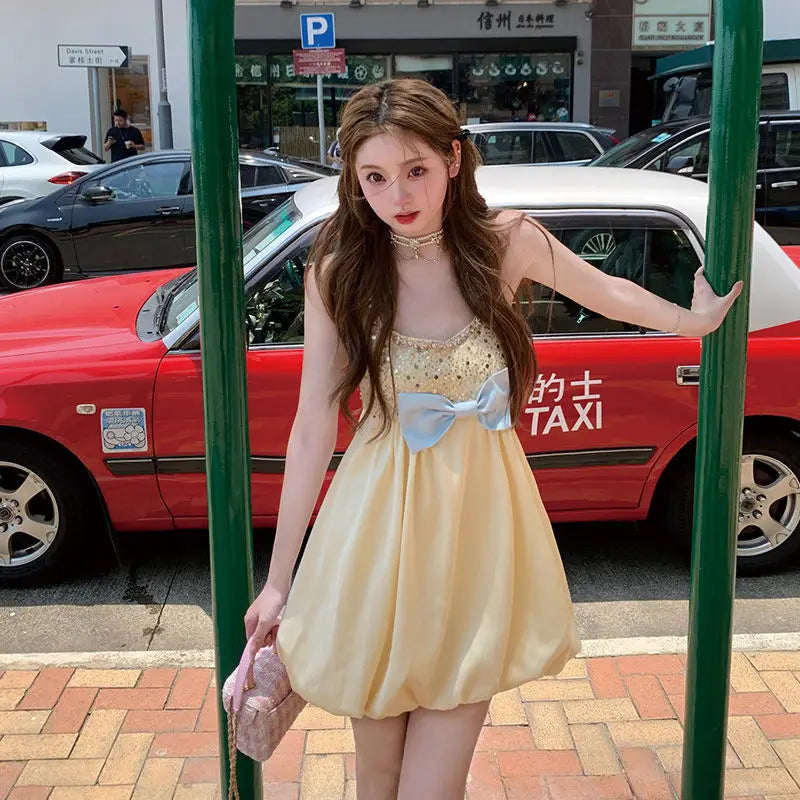 LIZAKOSHT  -  Spring Summer New Fashion Elegant Sling Women's Clothing Slim Fit Sexy Sweat Korean Style Solid All Match Female Clothes Dresses