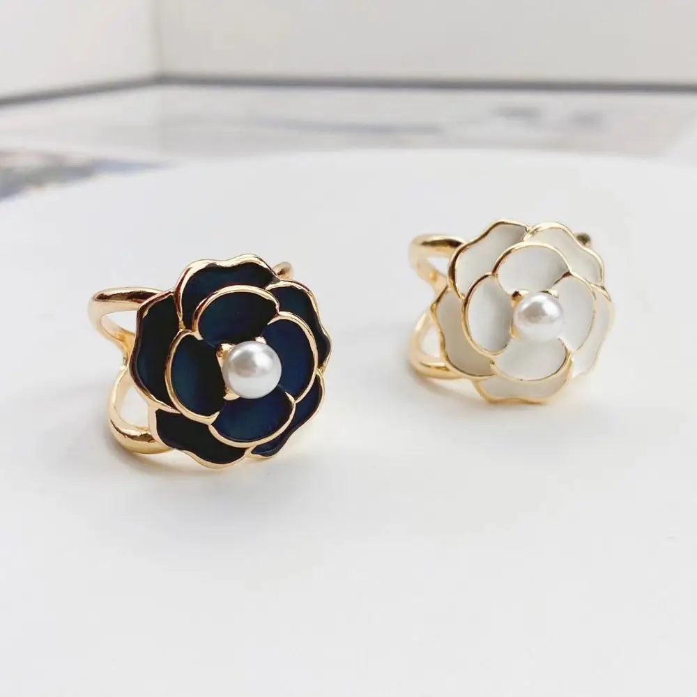 LIZAKOSHT  -  Buckles Clothing Accessory Pearl Alloy Camellia Hollow Out Fashion Jewelry Women Shawl Clips Vintage Scarf Buckle Silk Brooch