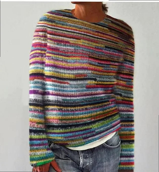 LIZAKOSHT  -  3D Print Women Sweater Pattern Pullover Casual Loose Knit Top Sweaters