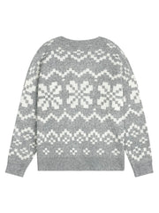LIZAKOSHT  -  Autumn and winter new product half high collar snowflake Christmas multicolour loose casual knit sweater top female style