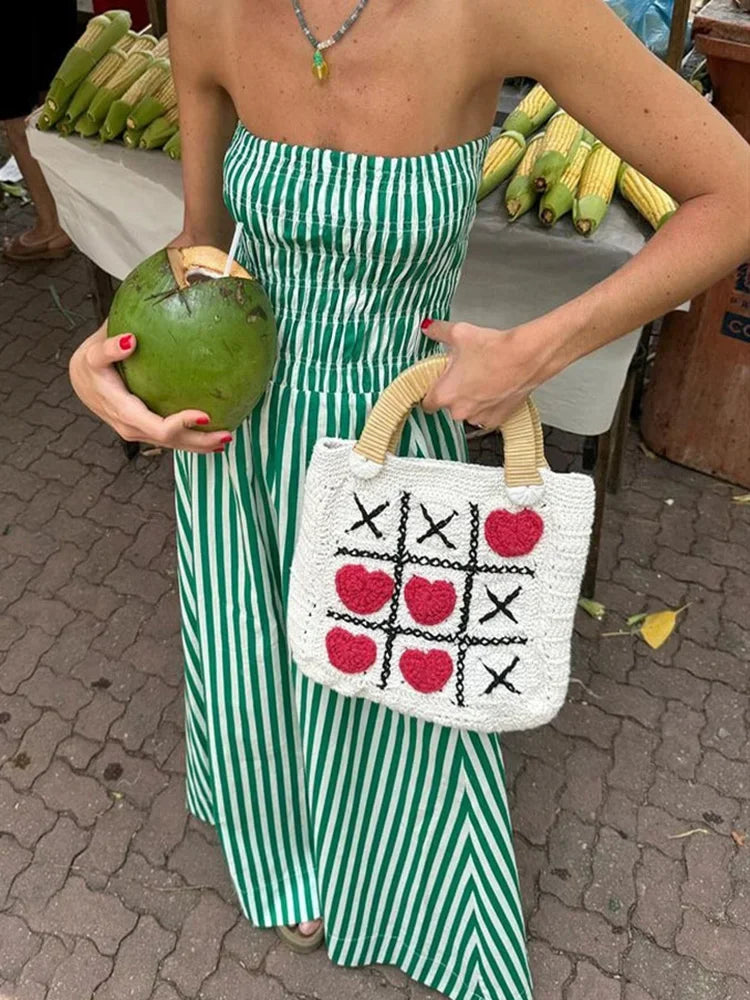 LIZAKOSHT  -  Sleeveless Party Dress, Women Summer Backless Patchwork Maxi Dress, Solid Strapless Elegant Ladies Dress Vestido