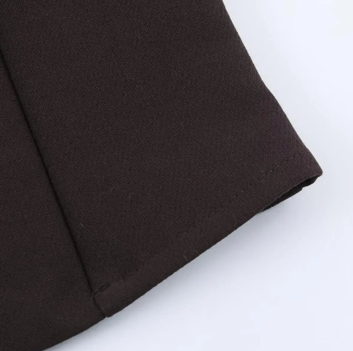 LIZAKOSHT  -  Vintage Deep Brown Buckle Buttons V neck Waistcoat Women OL Vest Jacket Outfits Casual Vacation Loose Tops