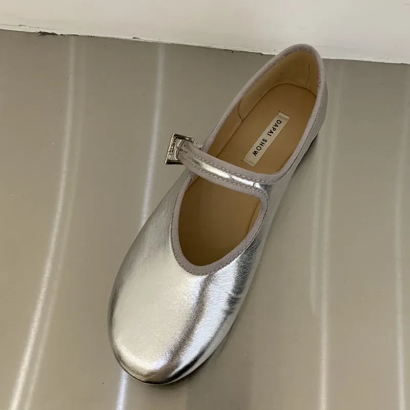 LIZAKOSHT  -  Autumn Women Flat Shoes Fashion Round Toe Shallow Ladies Dress Mary Jane Shoes Soft Flat Heel Casual Ballerinas New Woman
