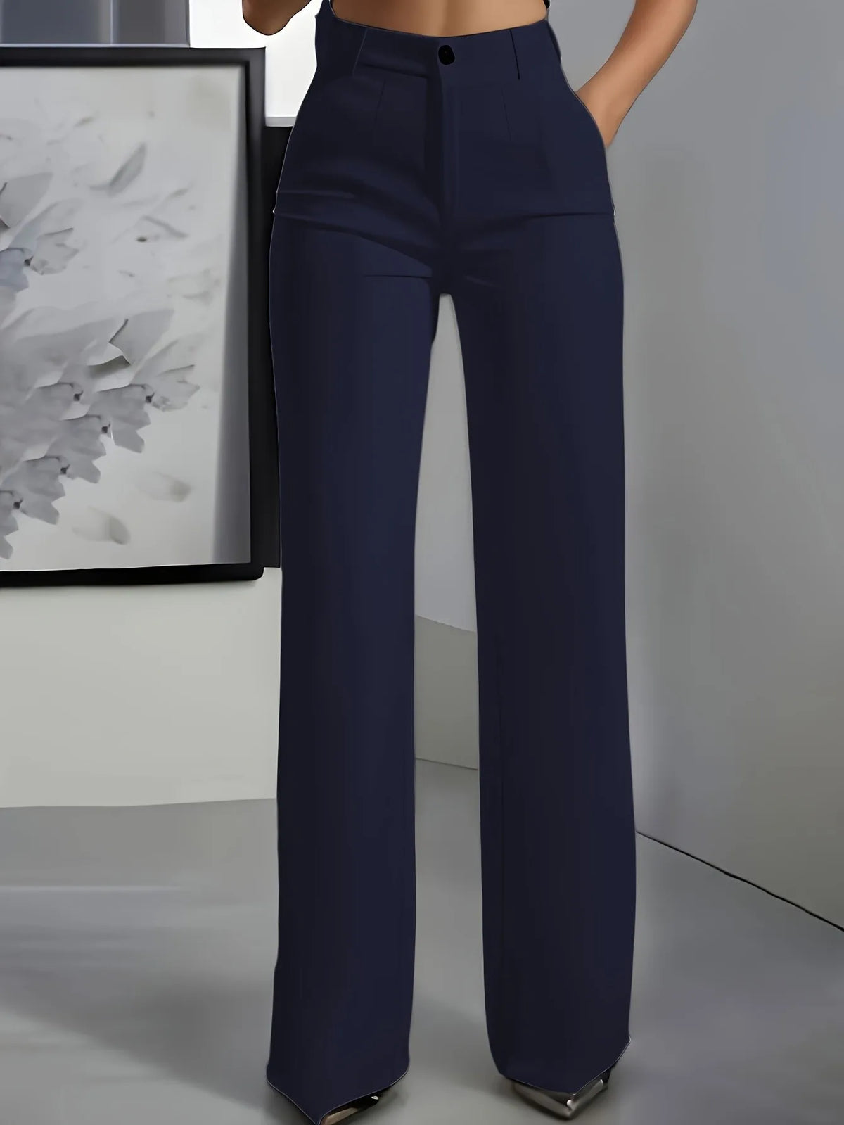 LIZAKOSHT  -  High Waist Dress Pants for Women Flowy Straight Leg Trousers Business Casual Slimming Pants Spring Summer