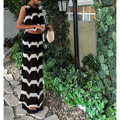 LIZAKOSHT  -  Striped Sexy Fashion Knitted Beach Resort Bikini Sunscreen Suit for Women