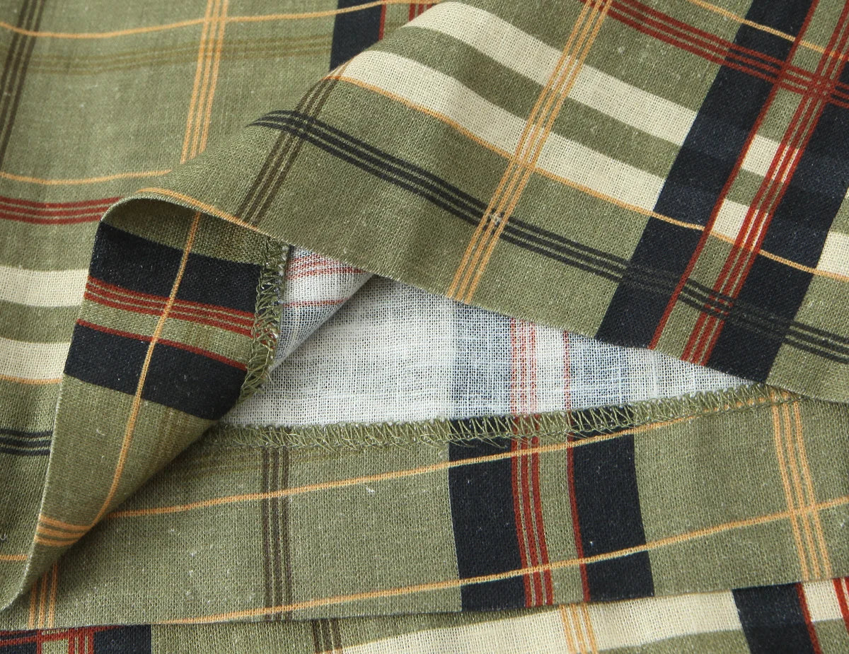 LIZAKOSHT  -  Women Autumn New Ramie Bloomers Plaid Printed Loose Pants Female Fashion Versatile Drawstring Streetwear Casual Trousers