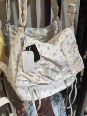 LIZAKOSHT  -  New Sweet Pleated Crossbody Bag Korean Niche Design Floral Large Capacity Girl Canvas Bags