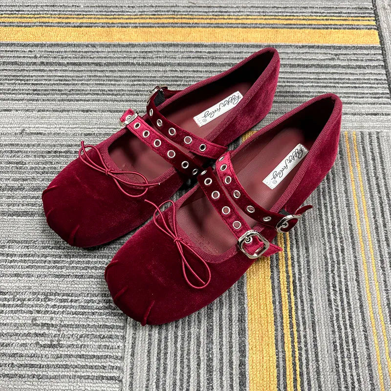 LIZAKOSHT  -  Soft Female Round Toe Footwear Women Mary Janes Lolita Shoes New Silk Fashion Buckle Strap Elegant Shallow Ladies Flats Shoes